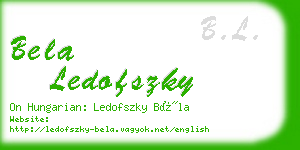 bela ledofszky business card